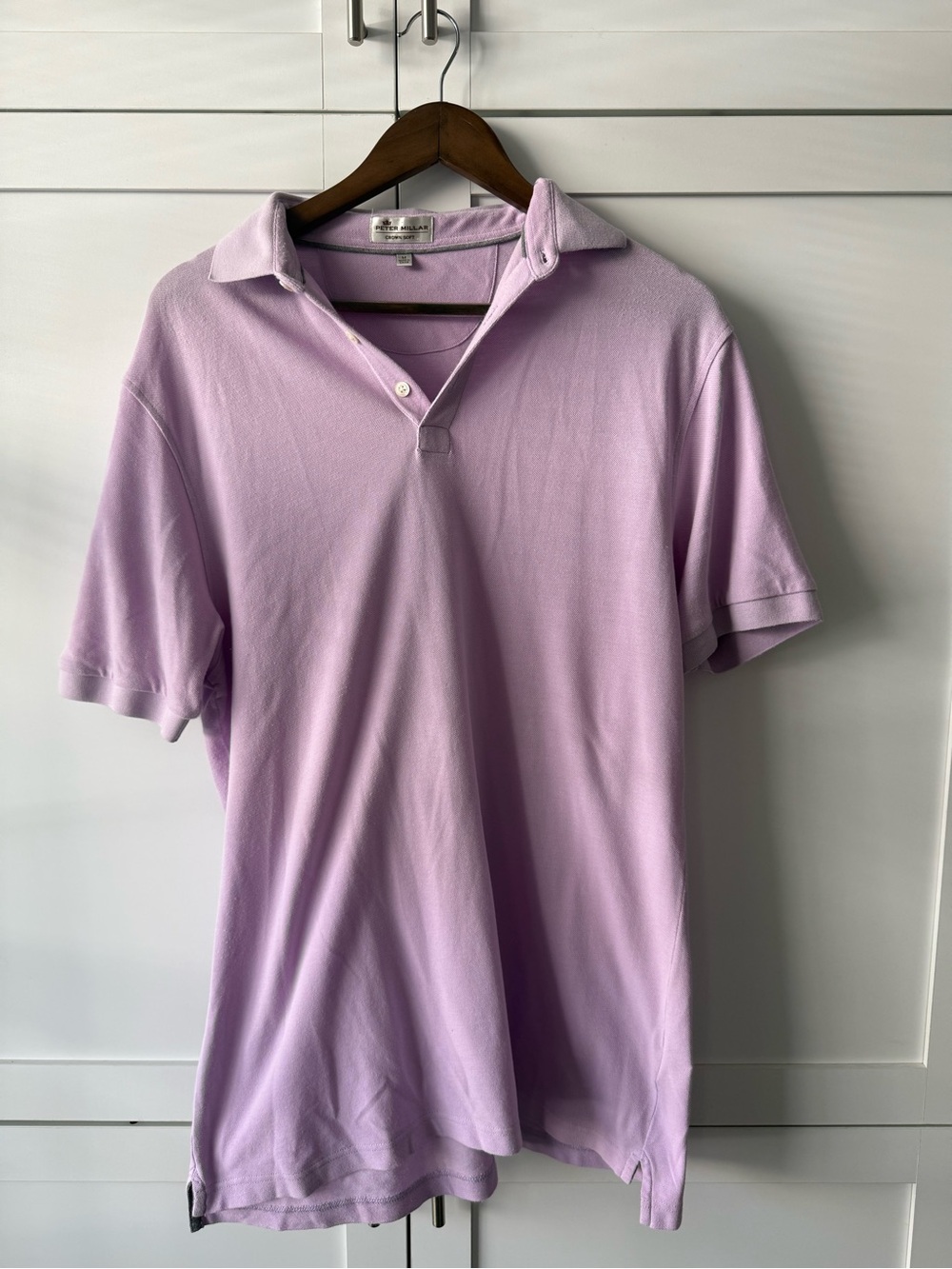 Peter Millar Crown Soft Pima Cotton Silk Polo Shirt Purple Medium